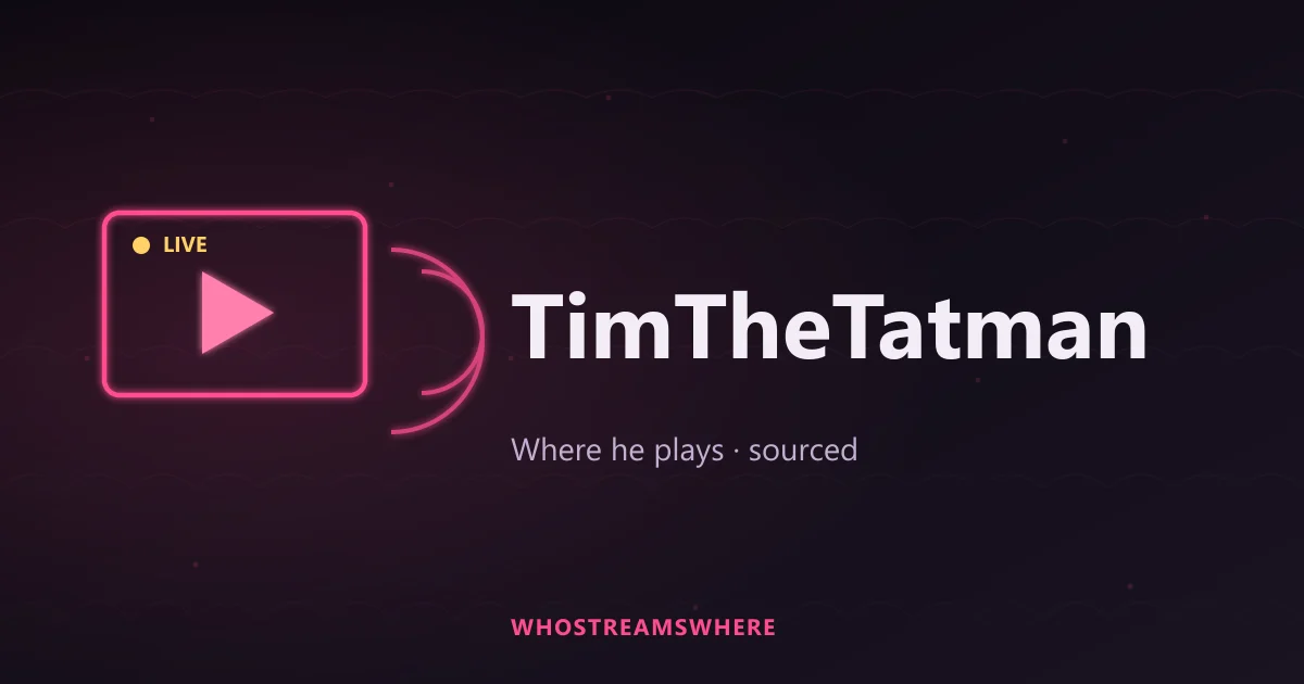 Neon LIVE broadcast screen — where TimTheTatman plays, sourced